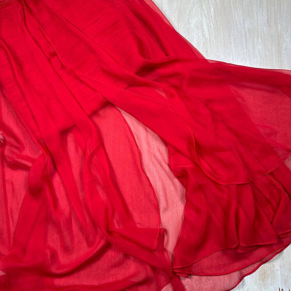 Mac Duggal Red Strapless Embellished Sequin High Low Formal Evening Gown Dress 4 - Picture 13 of 16